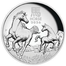 Australian Lunar Series III 2026 Year of the Horse 1oz Silver Gilded Coin