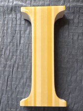 Ashland Yellow Striped Wooden Wall Letter I Nursery Decor Numbers  Letters