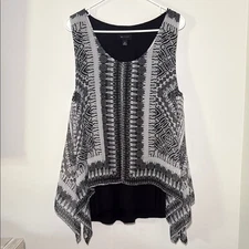 AB Studio Women's Black Gray Sleeveless Tank Size XL