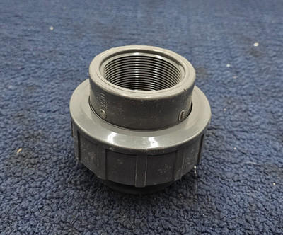 (QTY 2) NDS Schedule 80 2'' PVC Threaded Union, Gray, 3-3/4'' Length