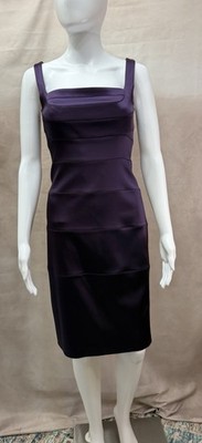 Jax Formal Purple Satin Bodycon Bandage Party Cocktail Dress Size 8