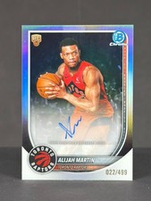 Alijah Martin 2025-26 Bowman Chrome NBA RC Refractor /499 AUTO Raptors Rookie