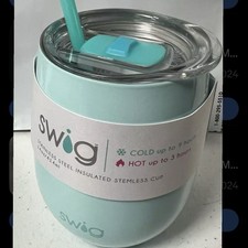 Vino Swing Life / Vaso de café / Vaso de mar / 14 oz / NUEVO con pajita y etiqueta