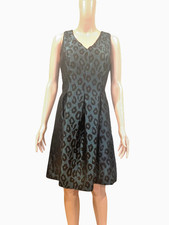 Ann Taylor LOFT Sleeveless Teal/Black Leopard Print Dress Size 4 NWT