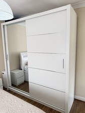 King White Ottoman Storage Bed Frame, and sliding wardrobe. In perfect condition