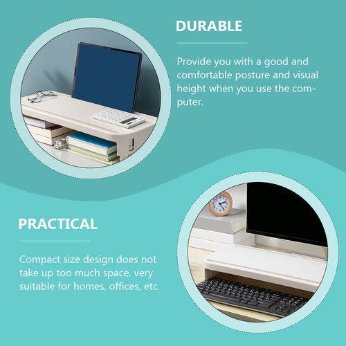 Computer Heightened Shelf Office Monitor Storage Racks Holding Base - 第 3/12 張圖片