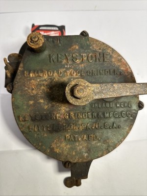 Keystone Railroad Tool Grinder RR Pittsburgh PA Bench Mount Hand Crank Vintage