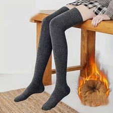 Women's Soft Knit Thigh High Boot Socks Extra Long Winter Over Knee Leg Warmers