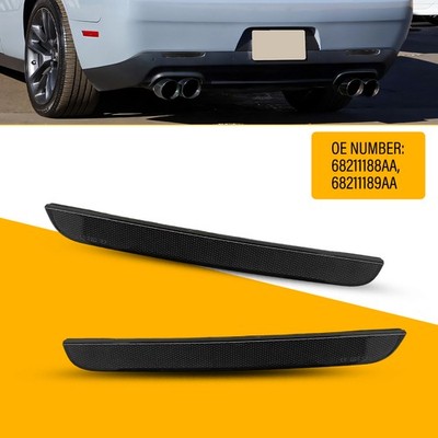 2X Rear Bumper Reflector Lights Smoked L+R For 2015 16-2022 Dodge Challenger EE