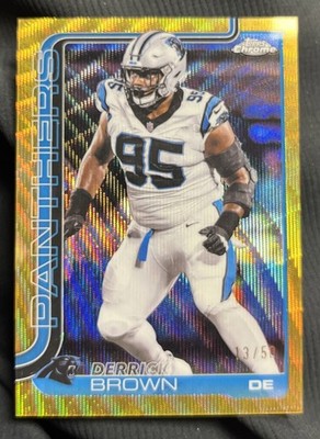 Topps 2025 Chrome Derrick Brown #47 Carolina Panthers Gold /50