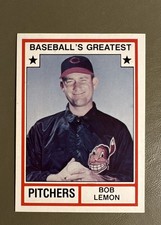 1982 TCMA Baseball's Greatest - Pitchers Bob Lemon #1982-2 White Back Has MLB...