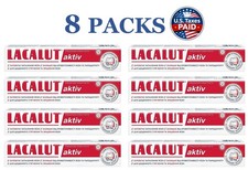 8 Pack Lacalut Aktiv Daily Toothpaste for Ble...