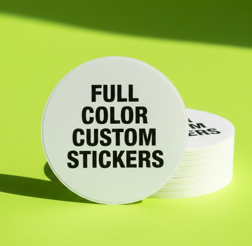 Custom Printed Full Color Logo Stickers Waterproof UV Resistant | Upload Artwork