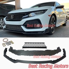 For 2017-2021 Honda Civic Si Hatch Tr Style Front Lip Matte Cf Look Grille
