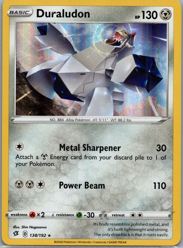 DURALUDON 138/192 HOLO RARE REBEL CLASH Pokemon LP REBEL CLASH