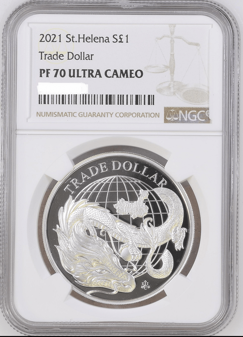 2021 St. Helena Modern Chinese Trade Dollar 1oz Silver Coin NGC PF 70 UCAM