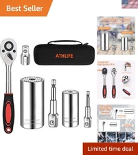 Professional Universal Socket Wrench Set - Auto-Adjusting Chrome Vanadium Steel