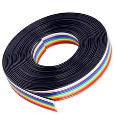 Hilitchi IDC Rainbow Color Flat Ribbon Cable-10 wire 15ft Multicolor