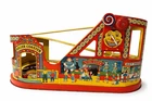 Vintage 1950’s J. Chein Tin Mechanical Windup Roller Coaster Toy