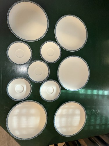 Royal Doulton English Translucent China Set Of 5 Plates And 5 Tea Cup Plates