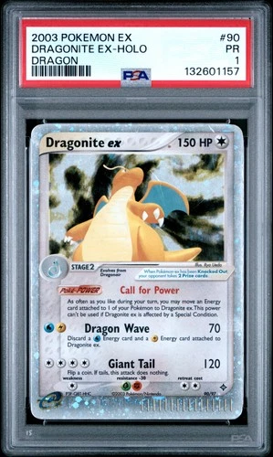 2003 POKEMON EX DRAGON #90 DRAGONITE EX-HOLO PSA 1