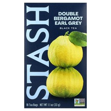 Té negro, doble bergamota Earl Grey, 18 bolsitas de té, 1,1 oz (33 g)