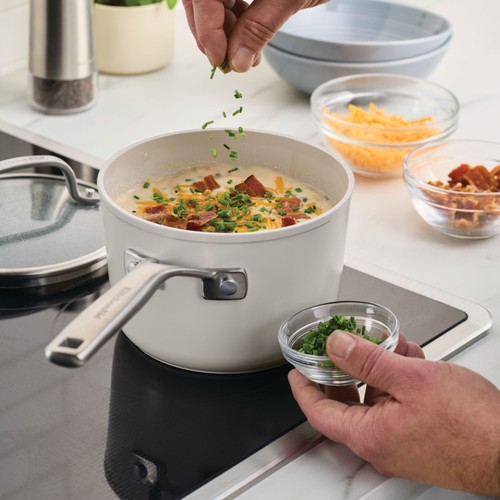Harteloxiert 2 Quart Keramik Induktion Kochtopf mit Deckel Spülmaschinenfest & Backofen - Bild 7 von 11