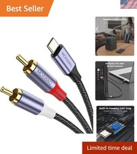 Durable USB-C to 2 RCA Male Audio Y Splitter Cable - Quality Sound Streaming