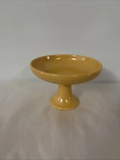VINTAGE FIESTA WARE SWEETS COMPOTE  COMPORT YELLOW  MARKED