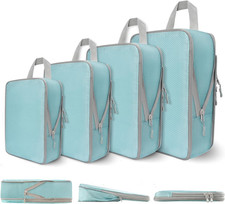 Compression Packing Cubes for Travel, 4 Set Expandable Packing Organizers, Light