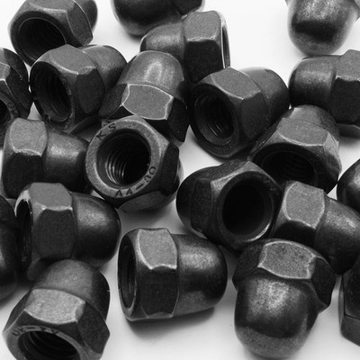 Schwarze Hutmuttern DIN 1587 Edelstahl A4-80 (V4A) M4 M5 M6 M8