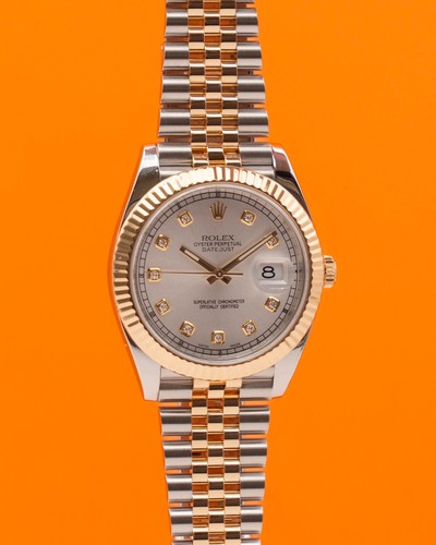 Rolex Datejust 41mm 126333 Two Tone Yellow Gold Fluted Jubilee Diamond White