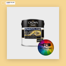 Crown Trade Woodwork Paint - SUMMER YELLOW - Quick Dry Eggshell Satin Gloss