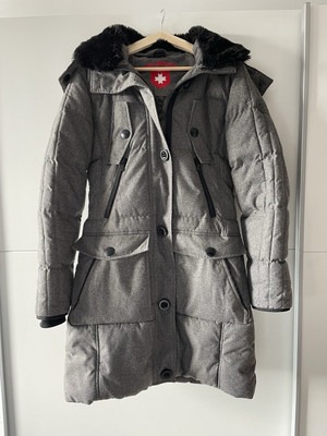 Original WELLENSTEYN Winterjacke Mantel Centurion Lady Grau/Schwarz Größe XS/34 
