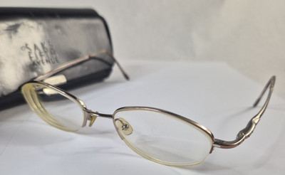 Saks Fifth Avenue Gold Half Rim Flex Eyeglasses Frame 51[]19-135 1F2, W/ Case