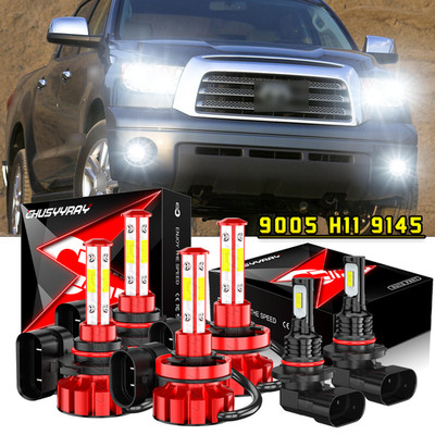 6X 9005 H11 9145 LED Headlight Bulbs Kit Hi-Lo Beam + Fog Light Combo