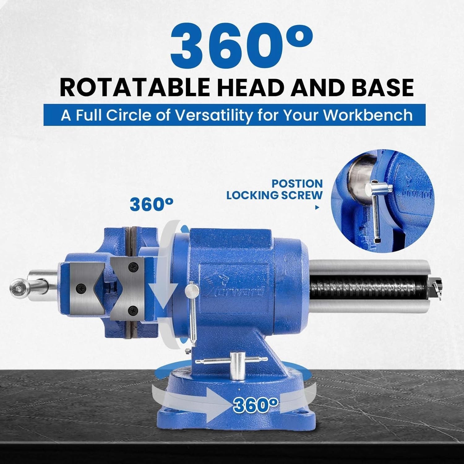 360-Degree Dual-Purpose Heavy-Duty Bench Vise for Precision Work Tasks