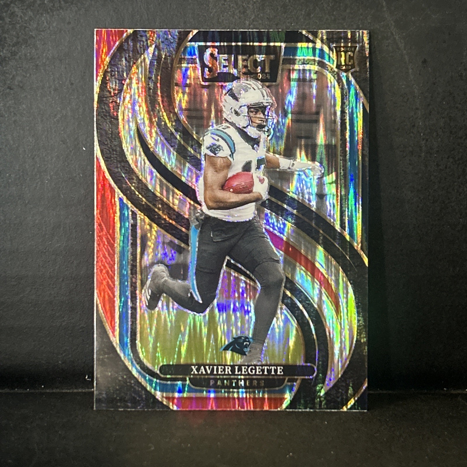 2024 Panini Select Premier Level Xavier Legette #101 Red & Blue Shock Prizm (RC)