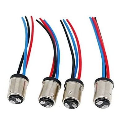 4Pcs Details about BA15S 1157 BAY15D Male Adapter connector socket Wiring