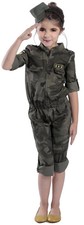 Army Style Costume Girls, Medium 8 Camo Jumpsuit New