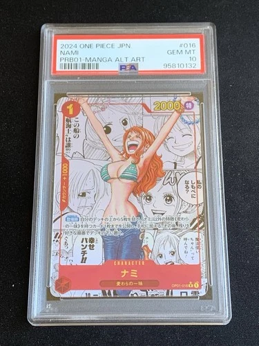 One Piece TCG PSA 10 NAMI PRB01-MANGA ALT.ART OP01-016 - JP JPN JAPANESE