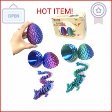 2 Pack Dragon Eggs with Dragon Inside, Dragon Egg Fidget Toy, 3D Dragon Eggs wit