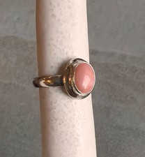 Vintage Sterling Silver 925 Beautiful Pale Pink Stone Coral ? Ring Size 6 D1