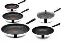 Tefal Jamie Oliver Pfannenset Pfanne 20/24/28 Cm Wok 28 Cm Schmorpf 25 Cm Deckel