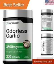 200 Odorless Garlic Softgels - Non-GMO Nutritional Supplement for Adults