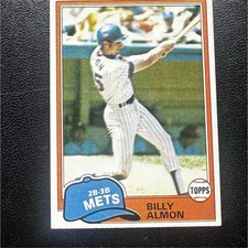 Topps 1981 Billy Almon #163 New York Mets Base Set Baseball Card