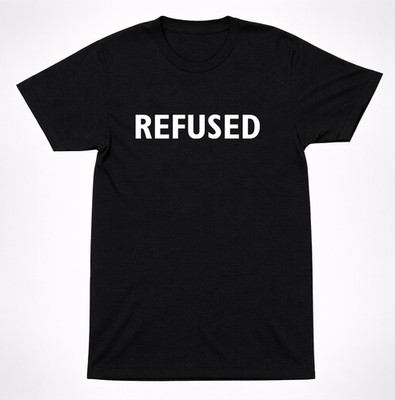 Refused Text Logo Black T-Shirt Minimal Hardcore Punk Band Name Graphic Tee