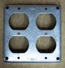 Raco Cover 4in Square 2 GFCI Receptacle Steel