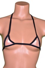 Mermaid Shimmer con micro-mini top bikini con rifiniture nere