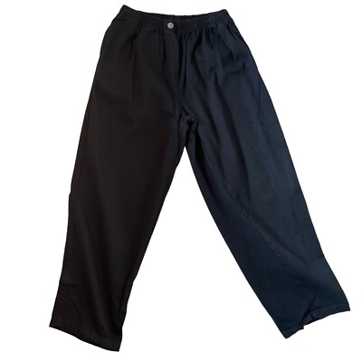 Woman Within Classic Fit Jeans Size 16W Black Cotton Pants Elastic Waist Pull On